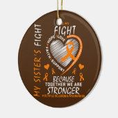 Orangen MS Ribbons Herzbeschwerden Multiple Sklero Keramik Ornament (Links)