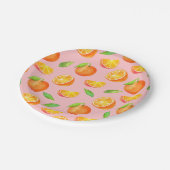 Orangen-Muster-Aquarell Pappteller (Schrägansicht)