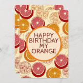 Orangen Muster Geburtstagskarte Einladung (Vorne/Hinten)