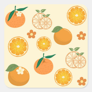 Orangen-Muster Quadratischer Aufkleber