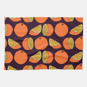Orangen nahtlose Muster, Vintage Textur. Geschirrtuch