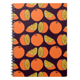 Orangen nahtlose Muster, Vintage Textur. Notizblock