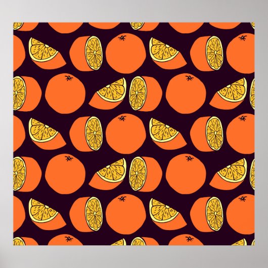 Orangen nahtlose Muster, Vintage Textur. Poster (Vorne)