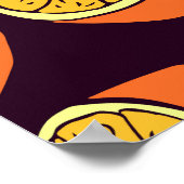 Orangen nahtlose Muster, Vintage Textur. Poster (Ecke)