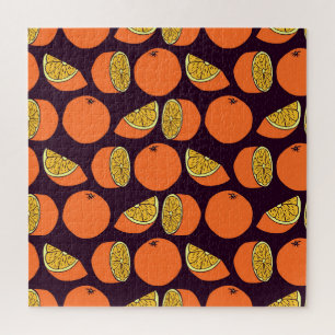 Orangen nahtlose Muster, Vintage Textur. Puzzle