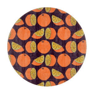 Orangen nahtlose Muster, Vintage Textur. Schneidebrett