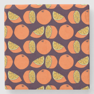 Orangen nahtlose Muster, Vintage Textur. Steinuntersetzer