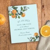 Orangen Obst- und Blütenkarte Save the Date