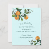 Orangen Obst- und Blütenkarte Save the Date (Vorderseite)