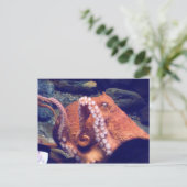 Orangen-Octopus-Foto Postkarte (Stehend Vorderseite)