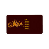 Orangen-Oktopus Adressaufkleber (Vorne)