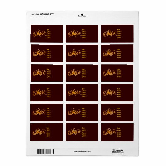 Orangen-Oktopus Adressaufkleber (Vorne)