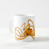 Orangen-Oktopus Kaffeetasse (Vorderseite Links)