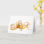 Orangen-Oktopus Karte (Gelbe Blume)