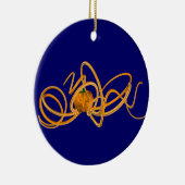 Orangen-Oktopus Keramik Ornament (Rechts)