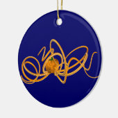 Orangen-Oktopus Keramik Ornament (Links)