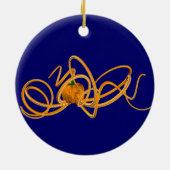Orangen-Oktopus Keramik Ornament (Hinten)