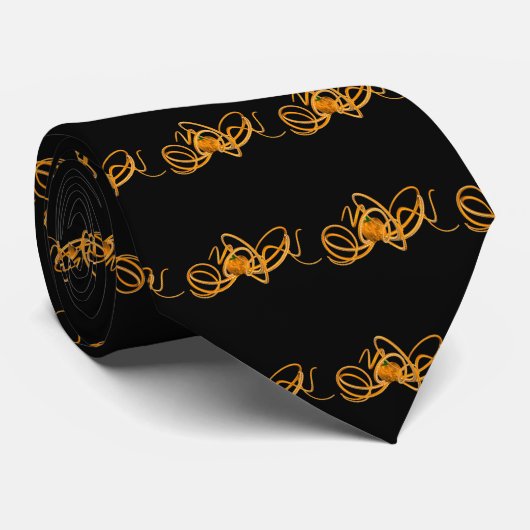 Orangen-Oktopus Krawatte (Gerollt)