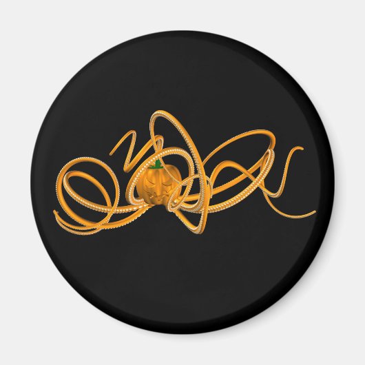 Orangen-Oktopus Magnet (Vorne)