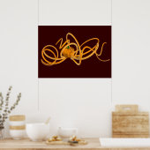 Orangen-Oktopus Poster (Küche)