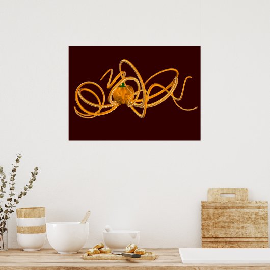 Orangen-Oktopus Poster (Küche)