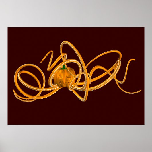 Orangen-Oktopus Poster (Vorne)