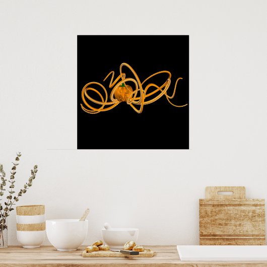 Orangen-Oktopus Poster (Küche)