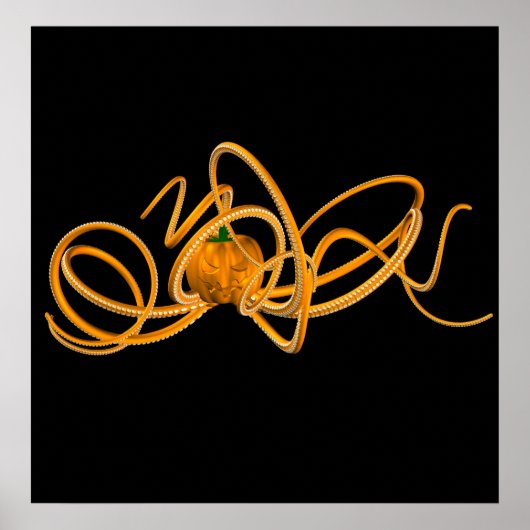 Orangen-Oktopus Poster (Vorne)