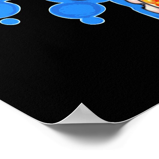 Orangen-Oktopus Poster (Ecke)