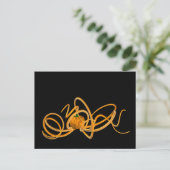 Orangen-Oktopus Postkarte (Stehend Vorderseite)