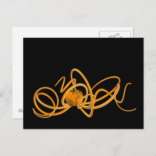 Orangen-Oktopus Postkarte (Vorne/Hinten)