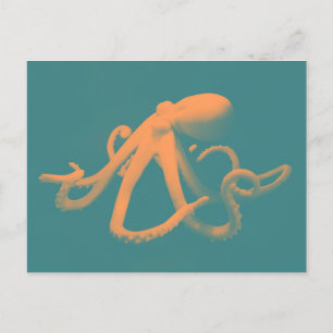 Orangen-Oktopus Postkarte