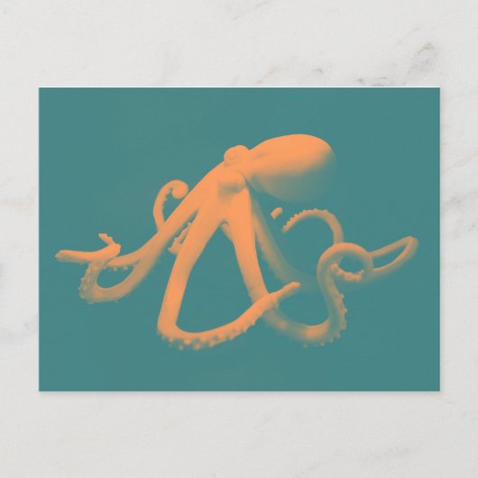 Orangen-Oktopus Postkarte (Vorderseite)