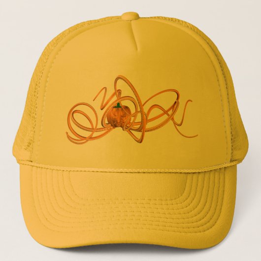 Orangen-Oktopus Truckerkappe (Vorderseite)