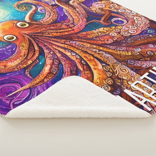 Orangen-Oktopus | Vollmond mit Personalisiertem Na Sherpadecke (3/4)