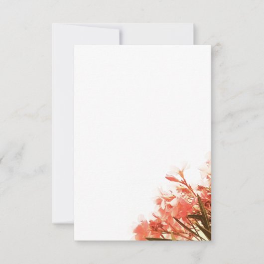 Orangen-Oleander-Blumen-Blumenskript-Hochzeit Dankeskarte (Vorderseite)