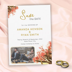 Orangen Oleander Blumen Foto Hochzeit  Save The Date