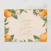 Orangen-Overlay für Hochzeiten Save the Date Ankündigungspostkarte (Vorderseite)