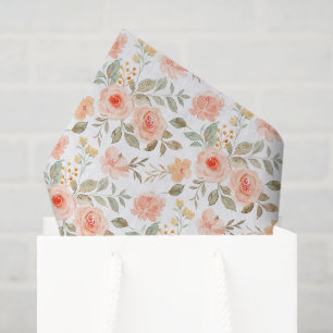 Orangen-Pfirsich-Blumen-Decoupage-Papier, Botanisc Seidenpapier