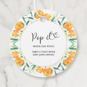 Orangen Pop es, wenn sie pops Baby Shower Geschenkanhänger