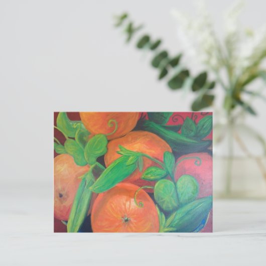 Orangen Postkarte (Stehend Vorderseite)