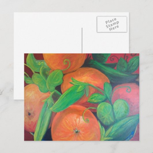 Orangen Postkarte (Vorne/Hinten)