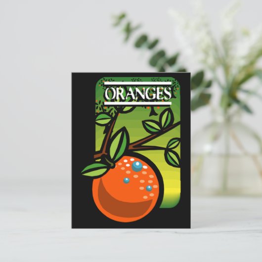 Orangen Postkarte (Stehend Vorderseite)