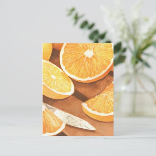 Orangen Postkarte (Stehend Vorderseite)