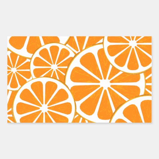 Orangen. Rechteckiger Aufkleber (Vorderseite)