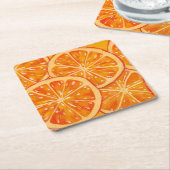 Orangen Rechteckiger Pappuntersetzer (angewinkelt)