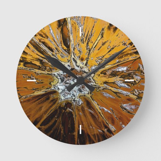 ORANGEN RUNDE WANDUHR (Vorderseite)