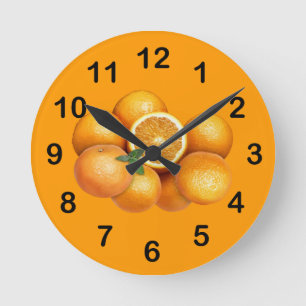 Orangen Runde Wanduhr