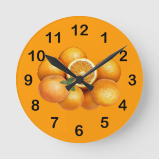 Orangen Runde Wanduhr