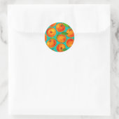 Orangen Runder Aufkleber (Tasche)